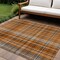 Edge Collections - 9' x 12' - Orange - Stain Resistant Plaid Area Rug for Indoor and Outdoor Use - 1 Piece